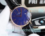 Hot Sale Style Clone Vacheron Constaintin Patrimony Blue Dial Black Leather Strap Watch